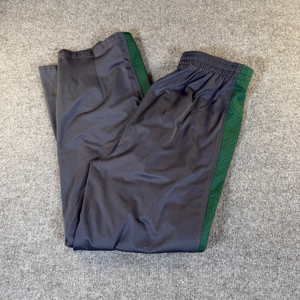 Shaq Men Gray Green Mesh Side Stripe Track Pants Basketball Warm Up Medium #4037